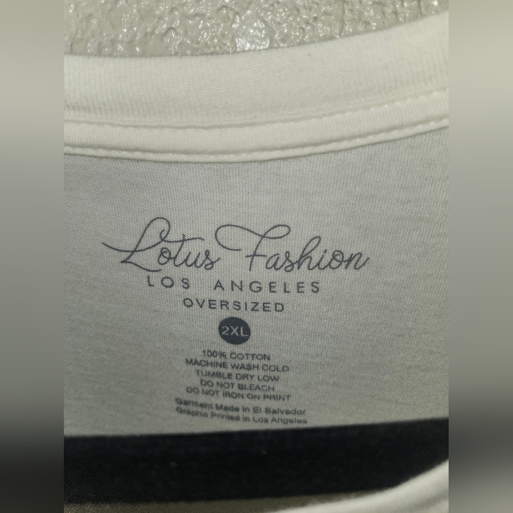 🍓EUC Lotus Fashion LA "Feeling BERRY🍓 Good" Cream🍦100% Cotton Sz 2XL🍓 - Picture 4 of 8